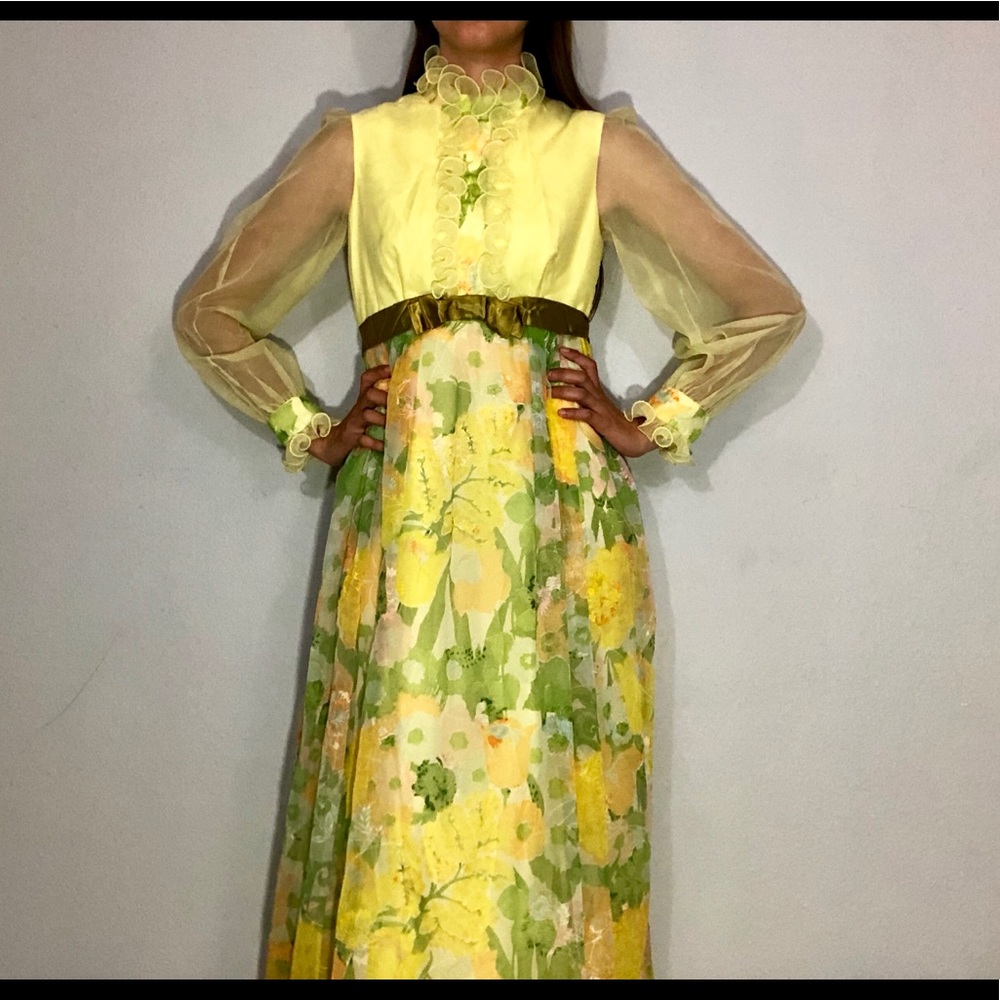 1960s floral maxi dress